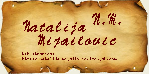 Natalija Mijailović vizit kartica